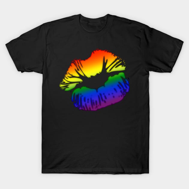 LGBTQ Big Kissing Lips T-Shirt by wheedesign